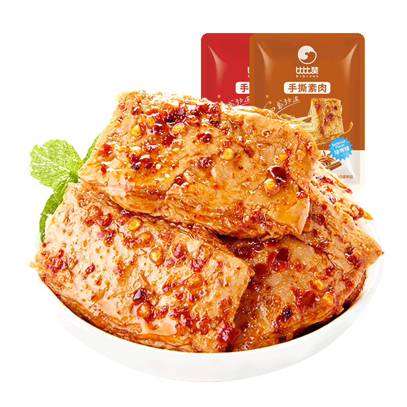 需首购：比比赞（BIBIZAN）手撕素肉混合味70包560g 8.39元