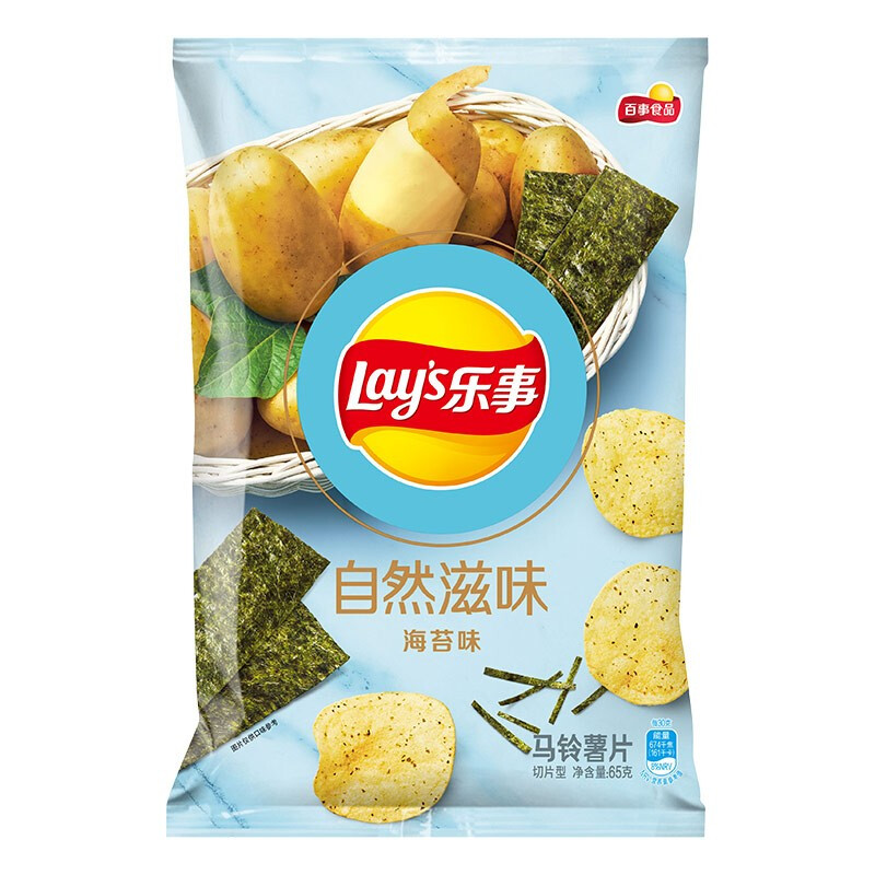 88VIP：乐事 自然滋味 马铃薯片 海苔味 65g 7.51元