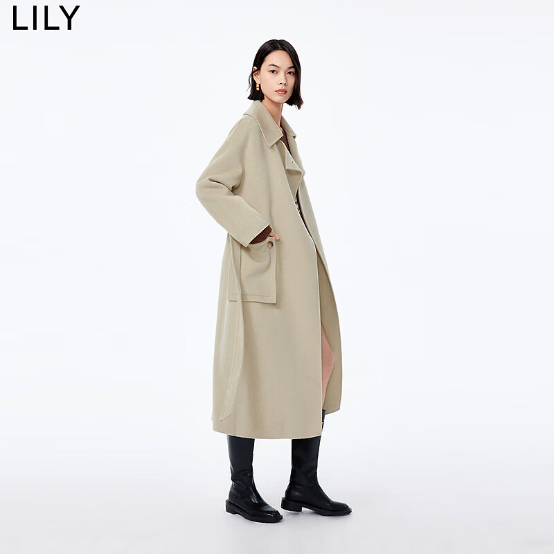 LILY 女士100﹪绵羊毛大衣 123429FN960 349.5元包邮