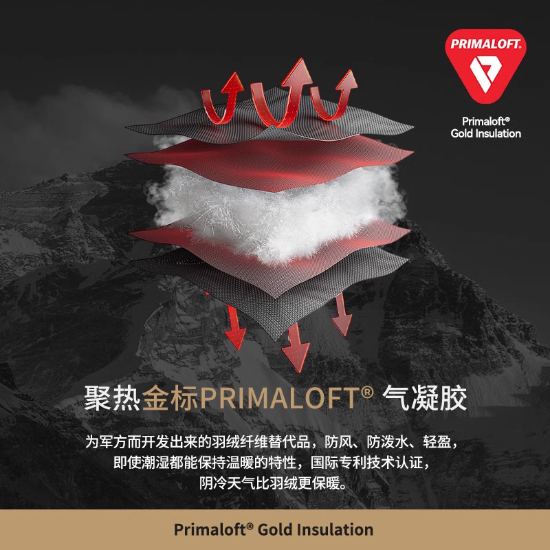 88VIP：伯希和 PELLIOT 户外Primaloft金标P棉服加厚保暖外套冲锋衣内胆 645.05元（