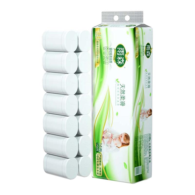 雨森 妇婴卷纸6层柔韧厕纸卫生纸无芯卷纸 6层 121g/卷*14卷 11.99元（需用券）