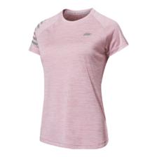 plus会员：乔丹 QIAODAN 短袖女t恤 透气速干跑步运动圆领T恤上衣 淡紫粉（款A