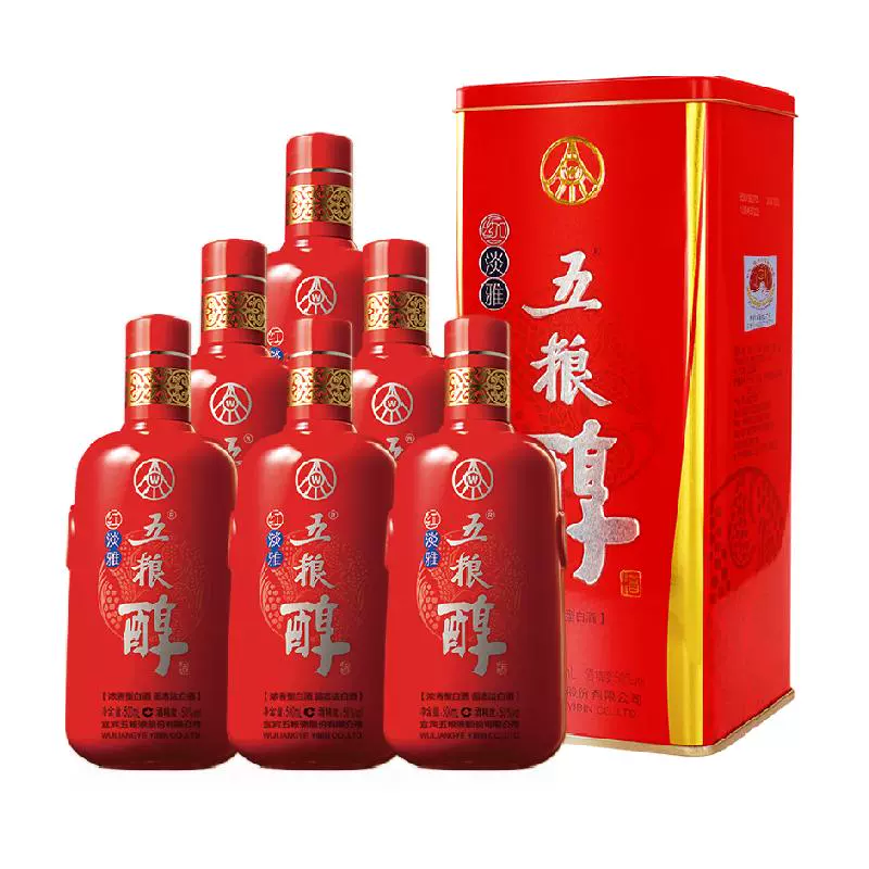 五粮醇 红淡雅 50%vol 浓香型白酒 ￥299