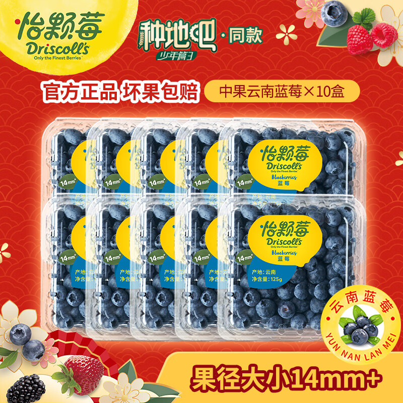Driscoll's 怡颗莓 云南蓝莓 125g*10盒 79.9元（需用券）