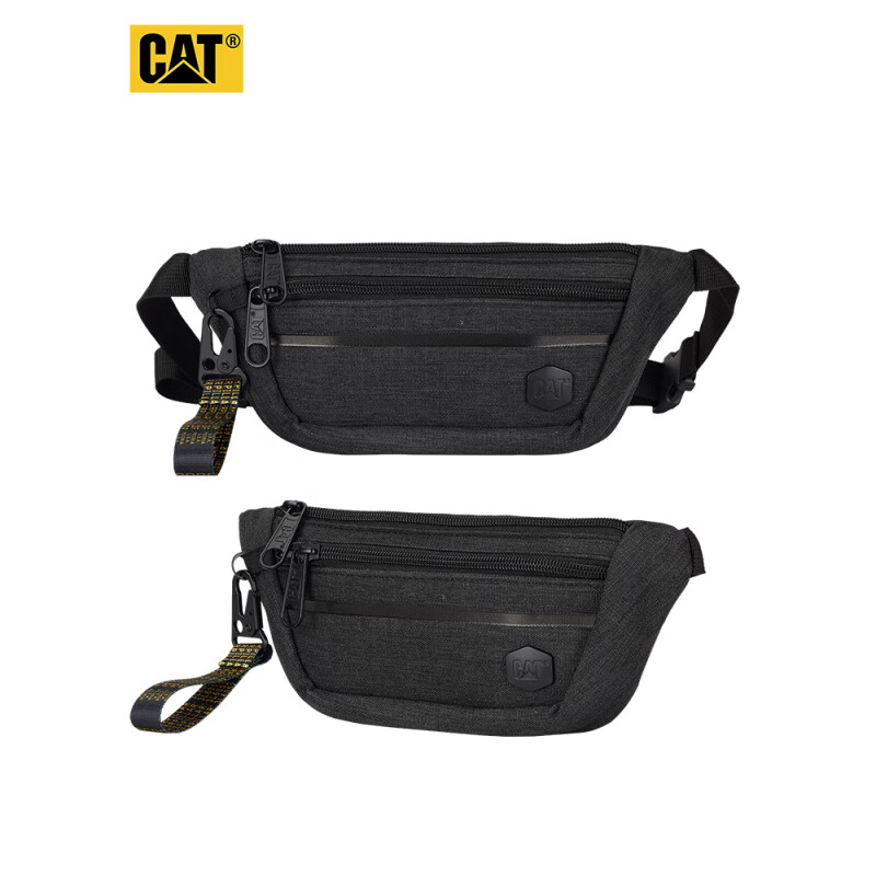 CAT 卡特彼勒 腰包休闲胸包手机包潮流轻盈小包便携潮单肩包防泼水黑 84031 1
