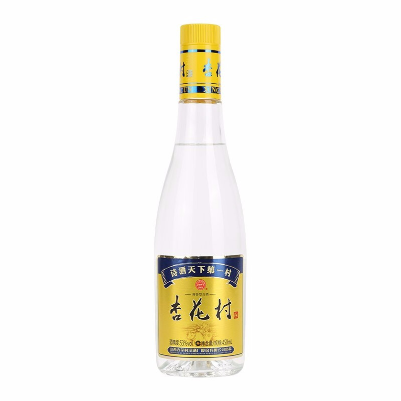 汾酒 杏花村 光瓶 53%vol 清香型白酒 450ml 单瓶装 38.9元