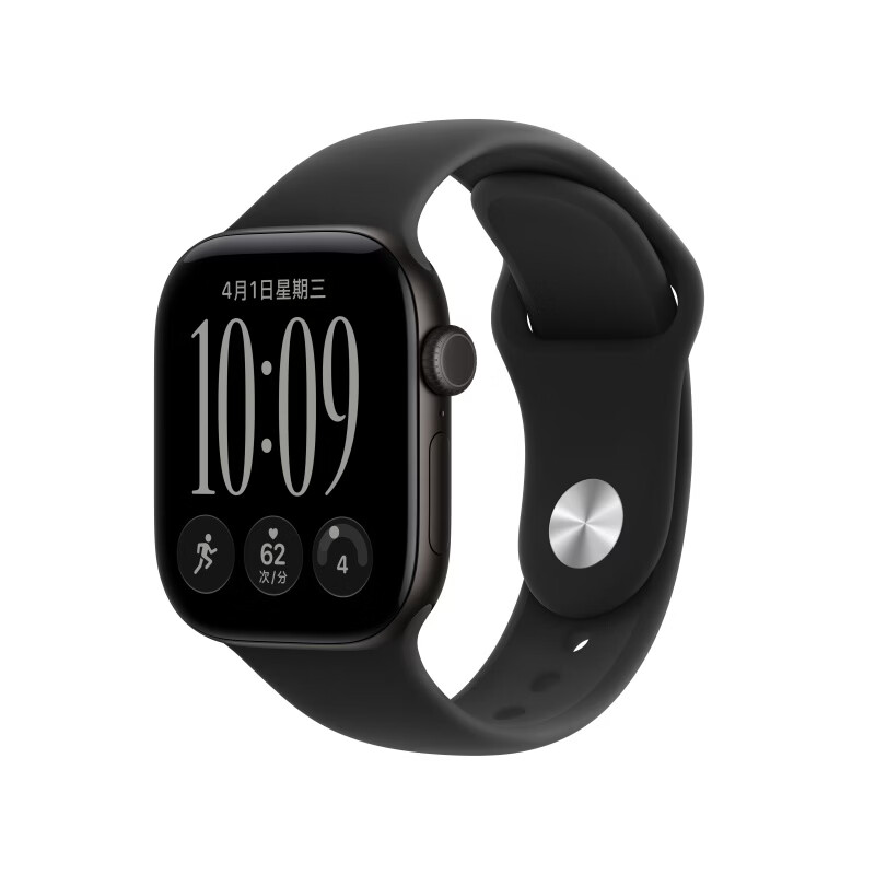 苹果 Watch Series 12 智能手表 42mm GPS版 教育优惠 黑色铝金属表壳 黑色运动型