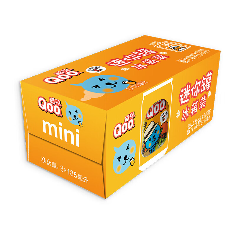 Coca-Cola 可口可乐 美汁源 酷儿 Qoo 橙味果汁饮料 185ml*8罐 17.2元（需买2件，需