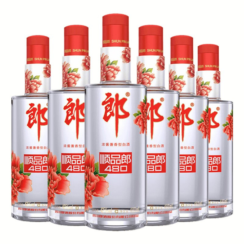 郎酒 LANGJIU 顺品郎红顺 45%vol 兼香型白酒 480ml*6瓶 210元（需用券）