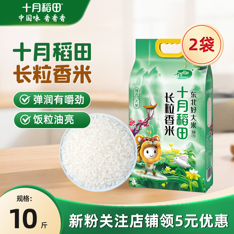 十月稻田 SHI YUE DAO TIAN 长粒香大米2.5kg*2袋装（下拉详情页补贴） 24.53元