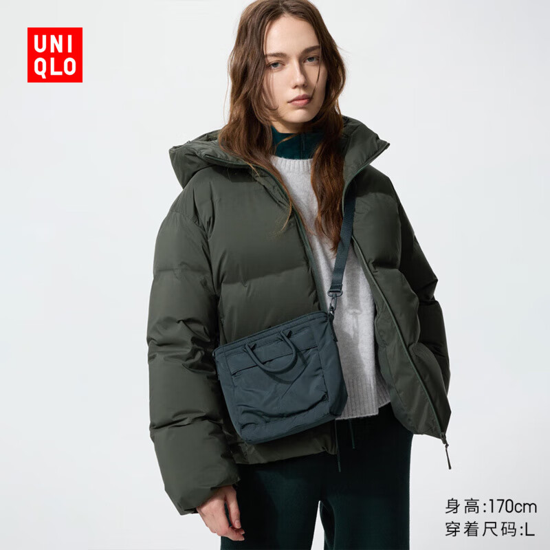 UNIQLO 女装无缝羽绒连帽外套/外套夹克478577 57 深橄榄色 L /160/88A 499.2元