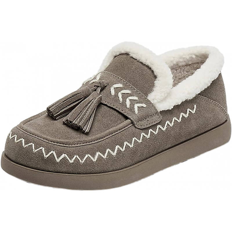 百丽 复古流苏毛毛鞋女2025冬民族风保暖休闲鞋E5B1DDM5 卡其色 39 439元（需用