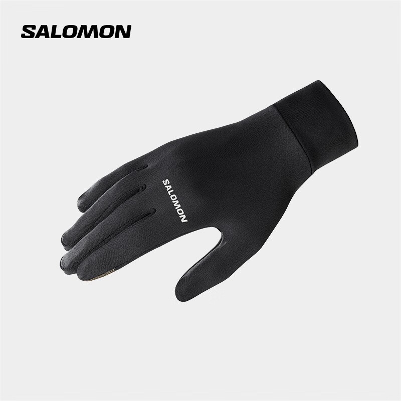 salomon 萨洛蒙 中性款 户外运动舒适保暖透气可触屏手套 CROSS WARM GLOVE 深黑色