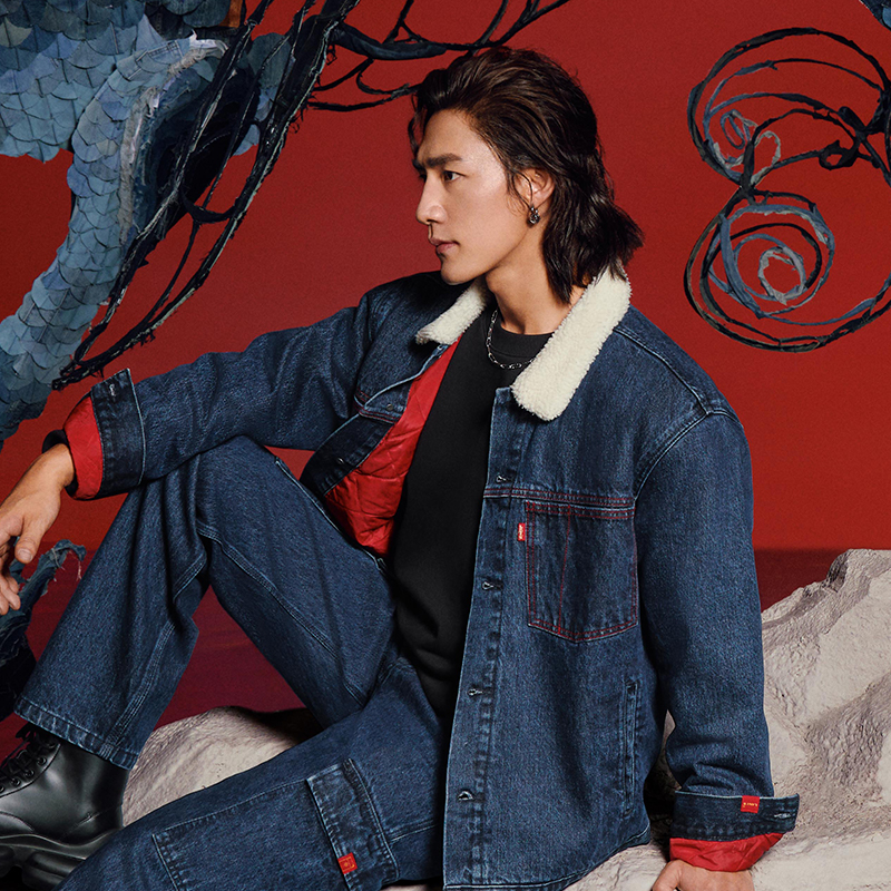 88VIP：Levi's 李维斯 24春季新款男士卫衣祥龙刺绣休闲百搭 430.65元