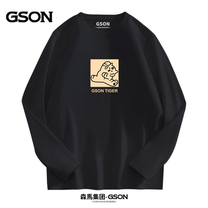 百亿补贴：GSON 森马集团旗下GSON男装春秋季纯棉长袖t恤男时尚宽松打底衫情