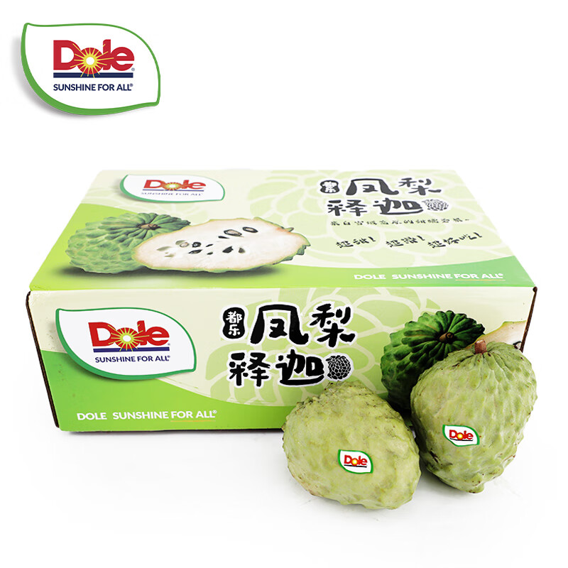 Dole 都乐 凤梨释迦果 肉质软滑 吃软不吃硬 3斤装 4-6枚 53.9元