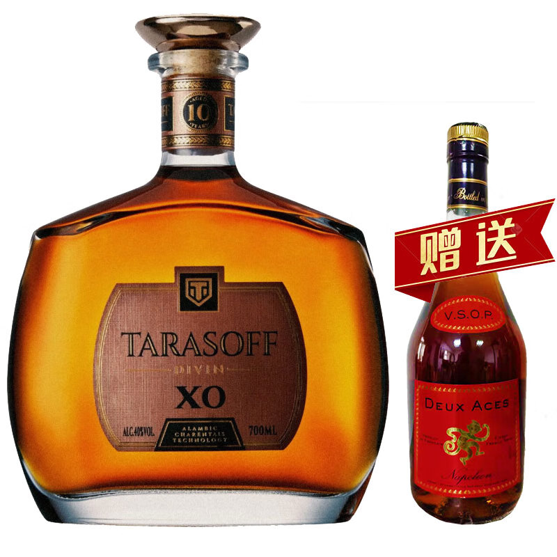 TARASOFF 塔拉索夫 10年 XO 白兰地 700ml 礼盒装 （赠法国VSOP一支） ￥268