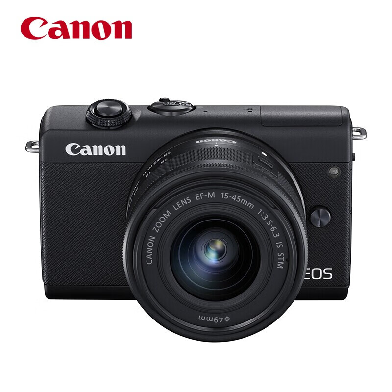Canon 佳能 EOS M200微单相机 4K视频 vlog相机 15-45镜头套机 黑色（含128G卡+相机