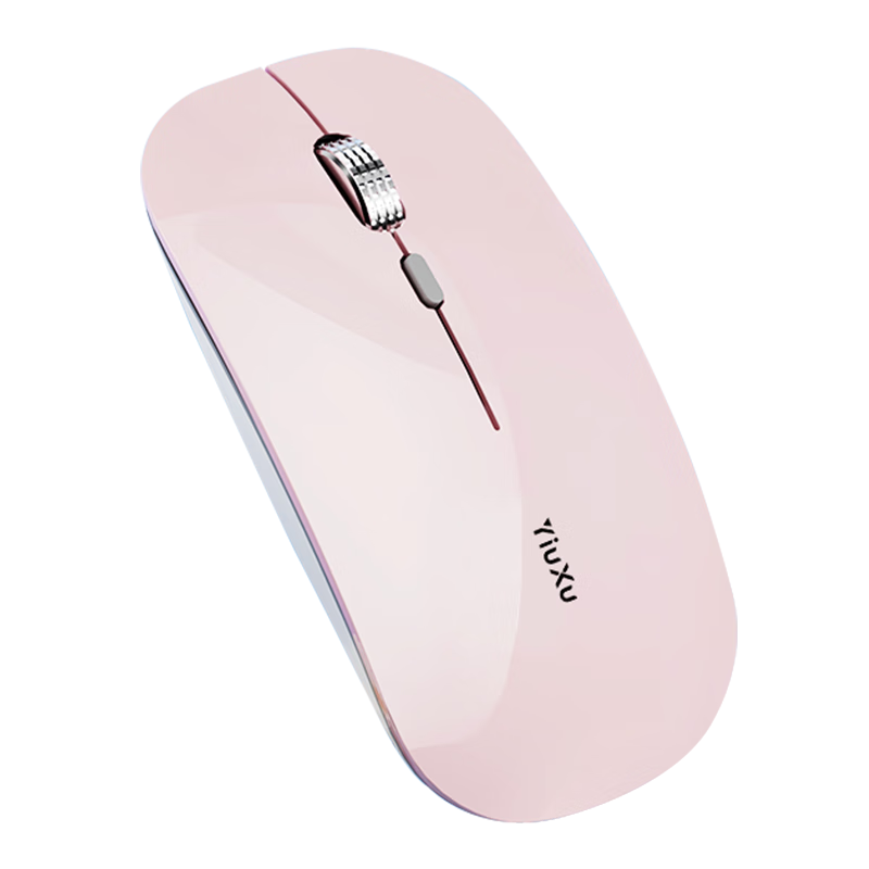 依选 G60 无线蓝牙三模鼠标 可充电静音 办公游戏樱花粉-2.4G无线版-【电量显