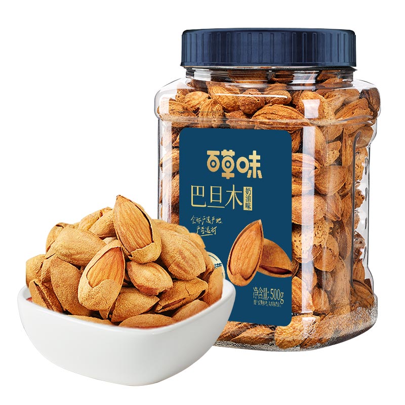 百草味巴旦木 大颗粒罐装 奶油味500g 29.7元