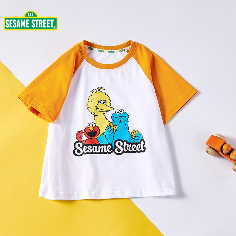 SESAME STREET 芝麻街童装女童短袖t恤夏装衣服女大童半袖上衣儿童夏季t恤 E11