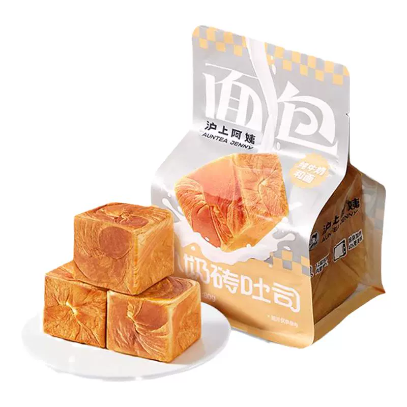 AUNTEA JENNY 沪上阿姨 小奶砖吐司面包 80g*6个装 ￥13.9