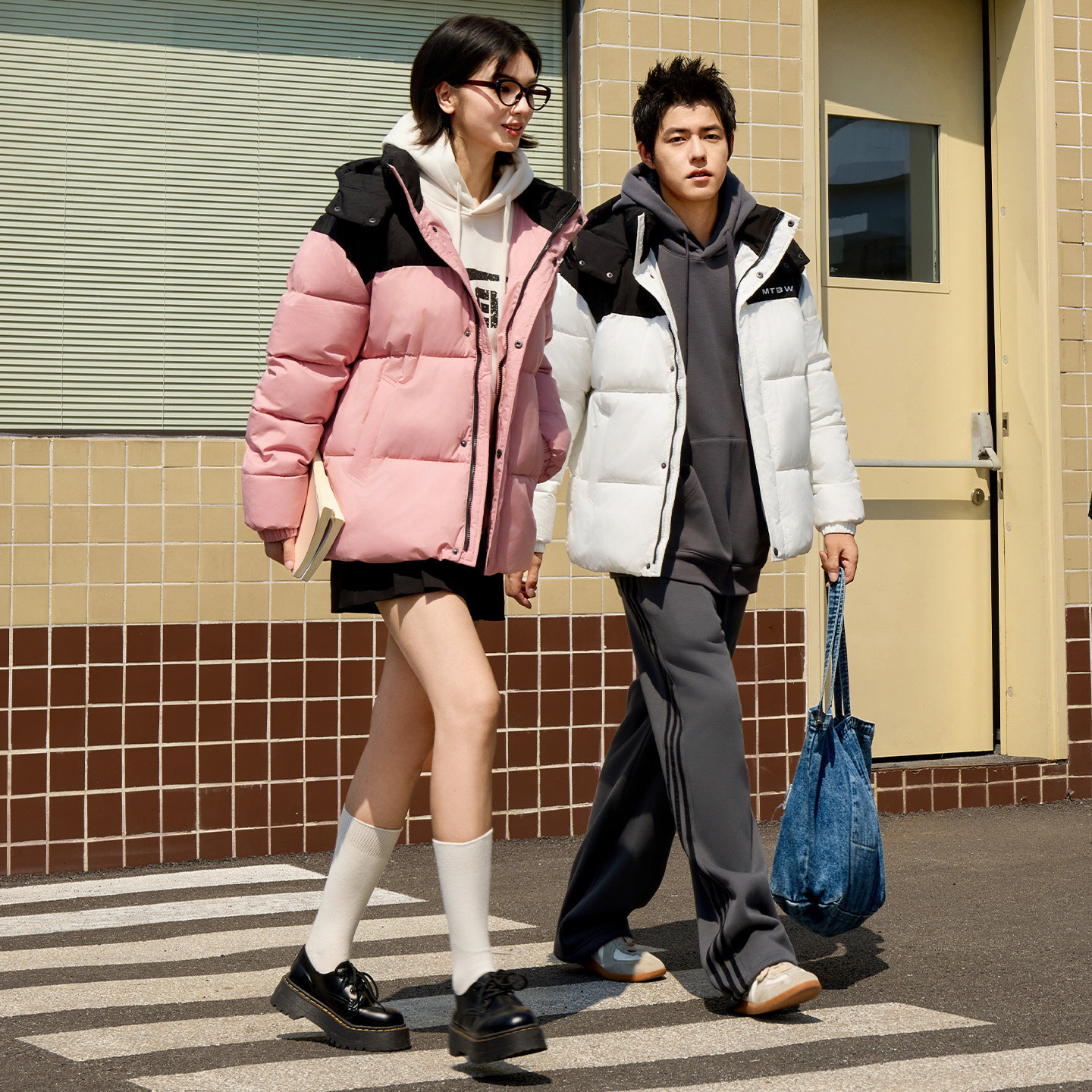 美特斯邦威 男女同款棉服2025秋冬季潮流加厚保暖立领男士外套 82.69元（需