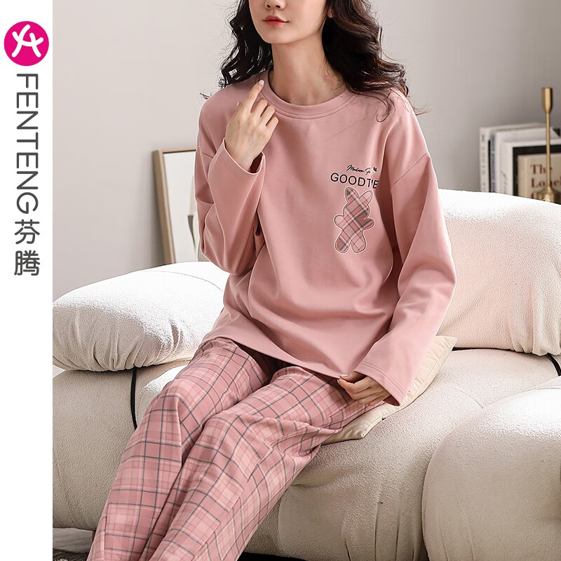 FENTENG 芬腾 睡衣女纯棉套装447粉色 L/165（110-125斤） ￥77.96