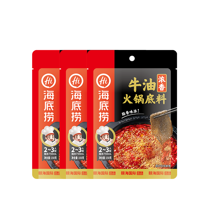 海底捞 火锅底料浓香牛油 150g*3包 16.35元（需用券）