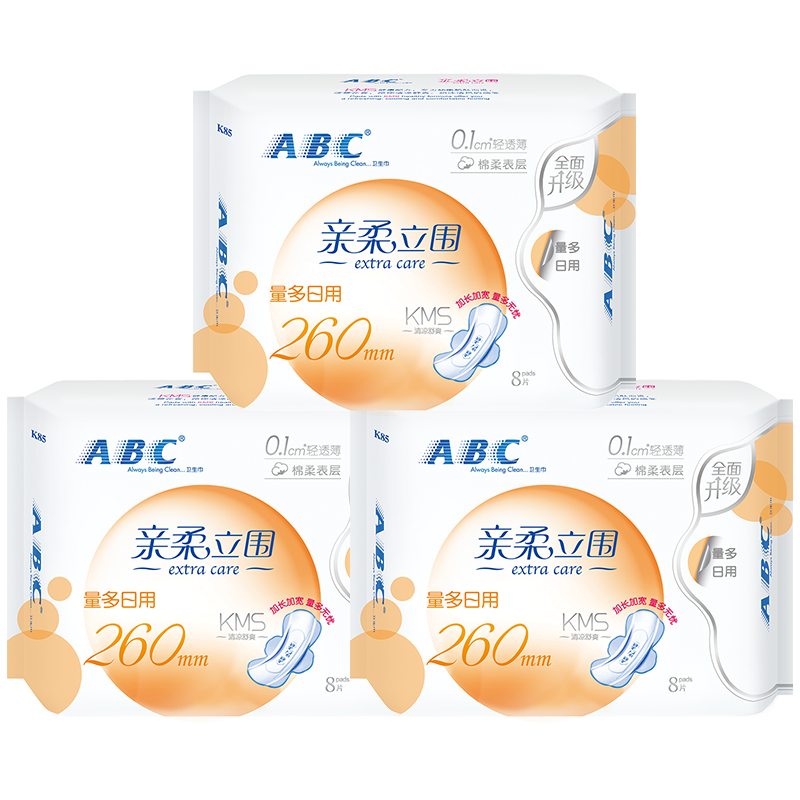 88VIP：ABC KMS纤薄日用卫生巾 19.48元