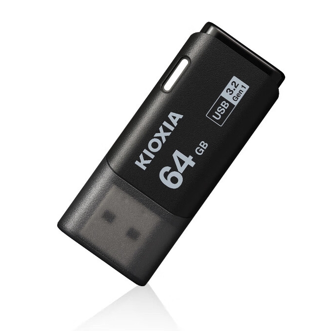 KIOXIA 铠侠 隼闪系列 U301 U盘 64GB USB3.2 黑色 24.75元（需用券）