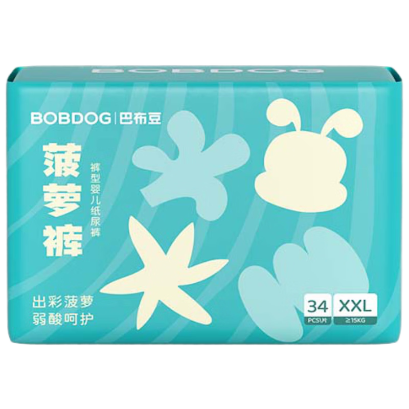 巴布豆（BOBDOG）新菠萝量贩装拉拉裤XXL码68片(15kg以上)×4件 98元（合24.5元/件