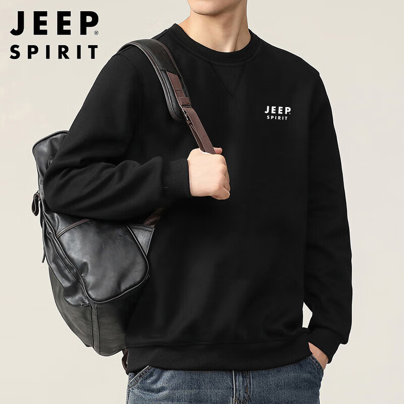 JEEP SPIRIT 吉普卫衣男秋季320克重磅棉质圆领外套长袖 59.9元（需用券）