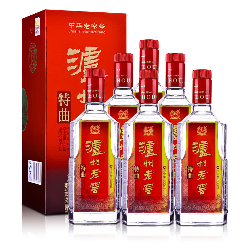 移动端、京东百亿补贴：泸州老窖 特曲 52%vol 浓香型白酒 500ml*6瓶 1653.2元