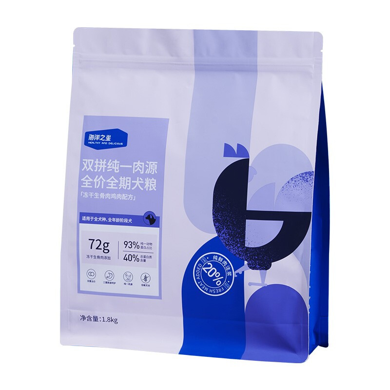 海洋之星 冻干生骨肉鸡肉通用全阶段狗粮 1.8kg 79元（需用券）