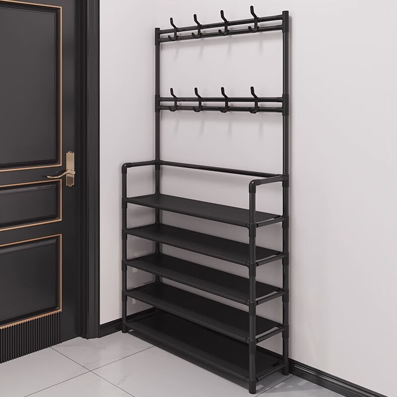 坤奉 简易鞋架 黑色 3层60cm 带4个挂钩 13.9元 - 86线报