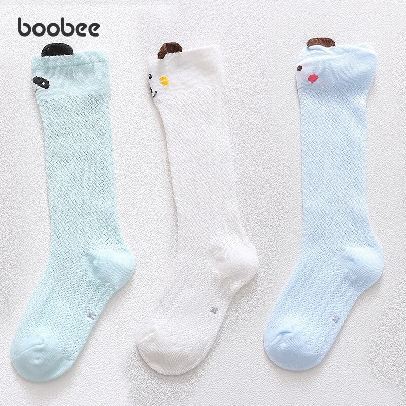 BOOBEE 布比 婴儿网眼中筒袜 3双装 9.9元
