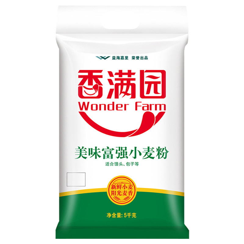 88VIP：香满园 美味富强粉小麦粉5kg*1袋中筋面粉面条包子饺子馒头 14.85元（