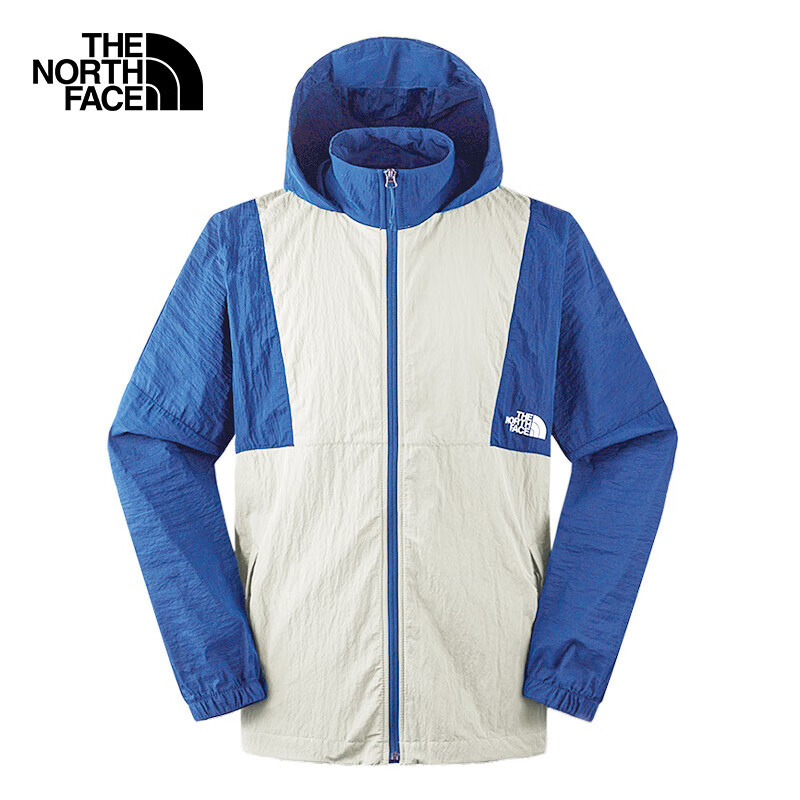 THE NORTH FACE 北面 防风夹克男户外防风防泼外套7WDM 白色/蓝色/N3O XXL ￥319