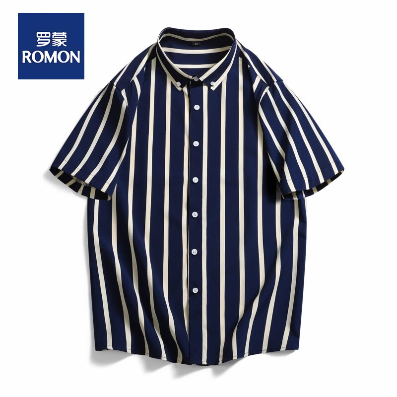 ROMON 罗蒙 男士日系免烫条纹衬衫 LM-S133 59.1元（需用券）