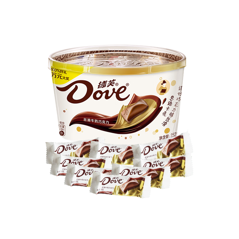 Dove 德芙 丝滑牛奶巧克力分享碗装252g 25.26元 （需用券）