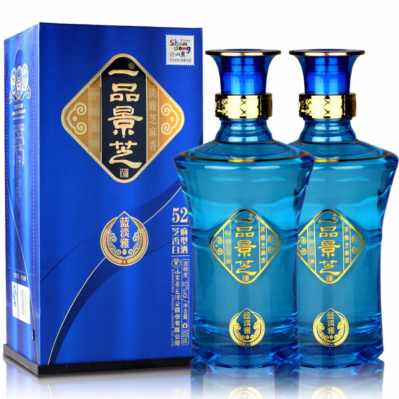 景芝 一品景芝 蓝淡雅 52%vol 芝麻香型白酒 500ml*2瓶 双瓶装 173元（需用券）