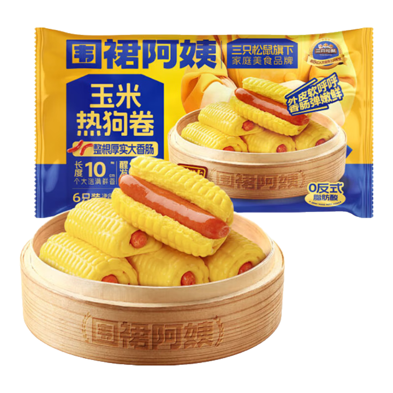 年货节:三只松鼠 玉米热狗卷 480g 早餐面点方便速食学生儿童 黄金产地 8.9元