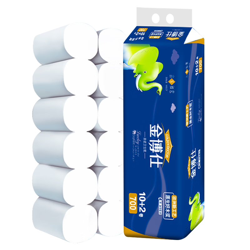 金博仕 4层卷纸 卫生纸 58.334g/卷×12卷 4.65元