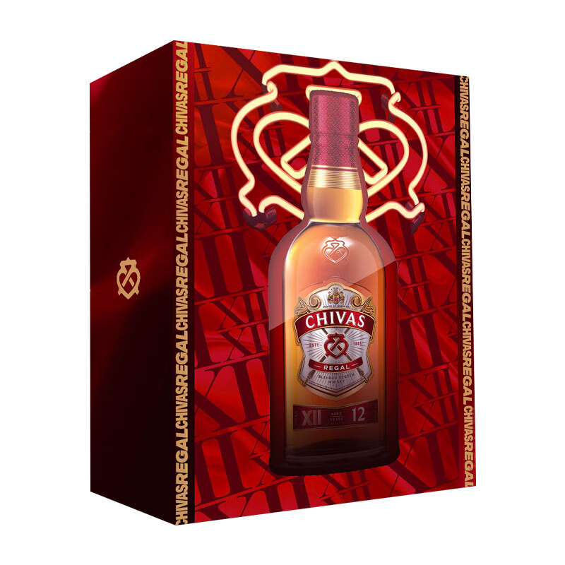 CHIVAS 芝华士 Regal）12年 苏格兰 调和型 威士忌1L 礼盒（内含骰子） 128.55元（