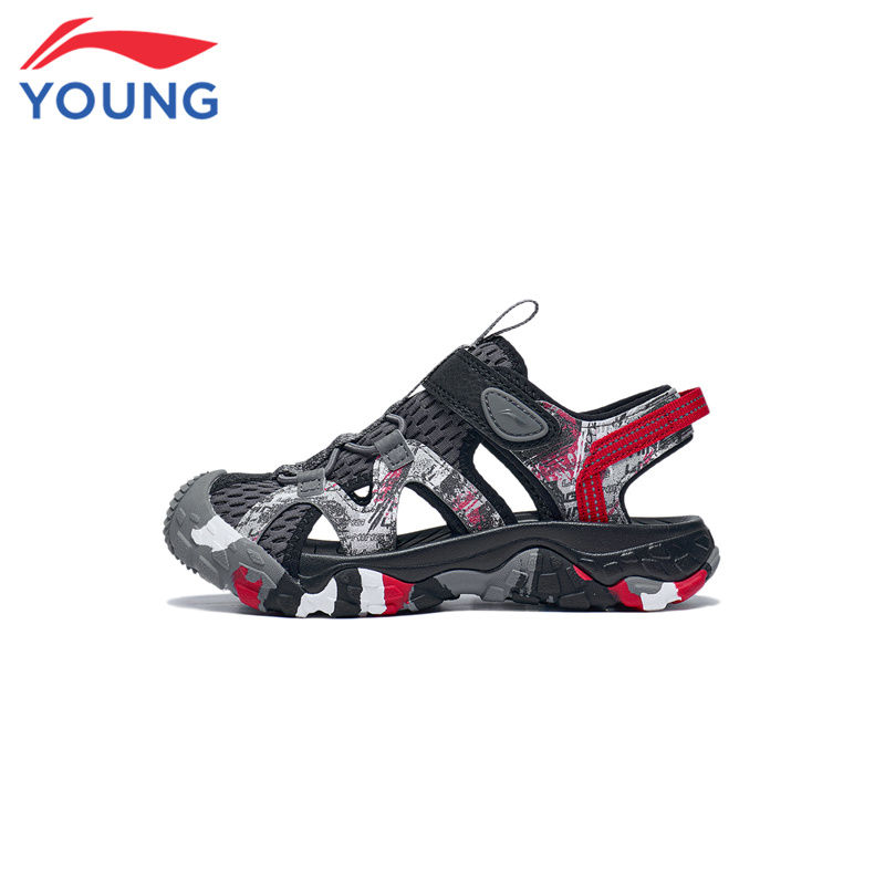 李宁 LI-NING 童鞋儿童凉鞋2025夏季新款男童鞋透气软底防滑沙滩鞋小童鞋子 10