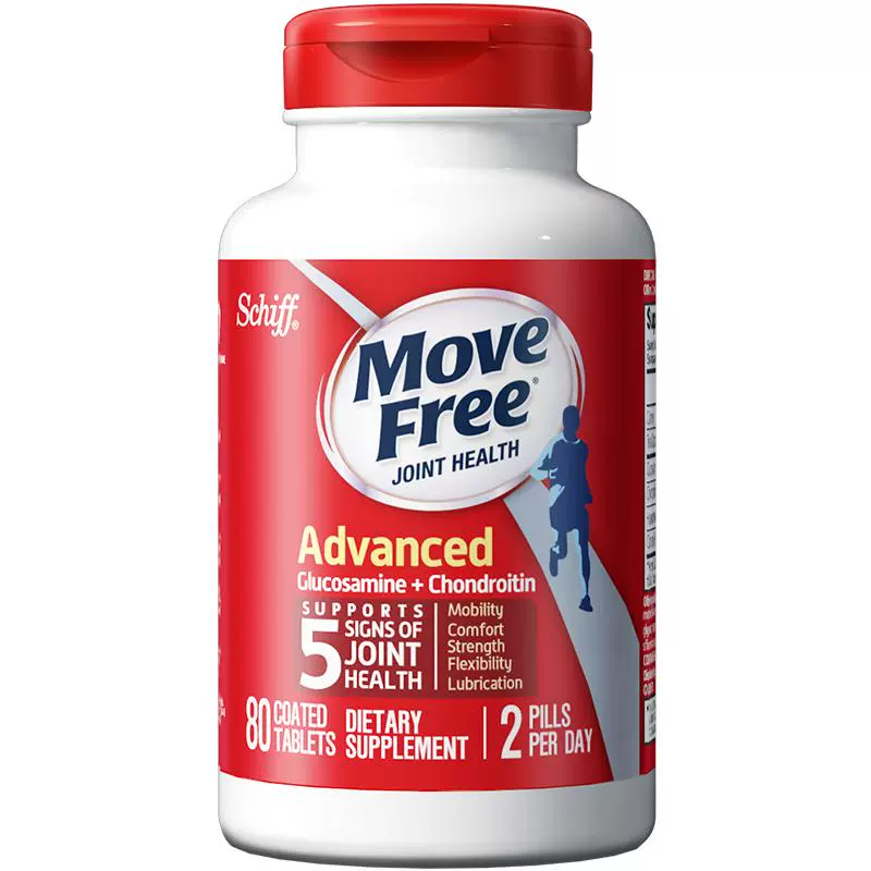 Move Free 益节 氨基葡萄糖软骨素中老年护关节美国进口红瓶80粒 ￥78.99