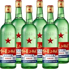 88VIP：红星 绿瓶 1680 二锅头 清香纯正 56%vol 清香型白酒 750ml*6瓶 整箱装 119.7
