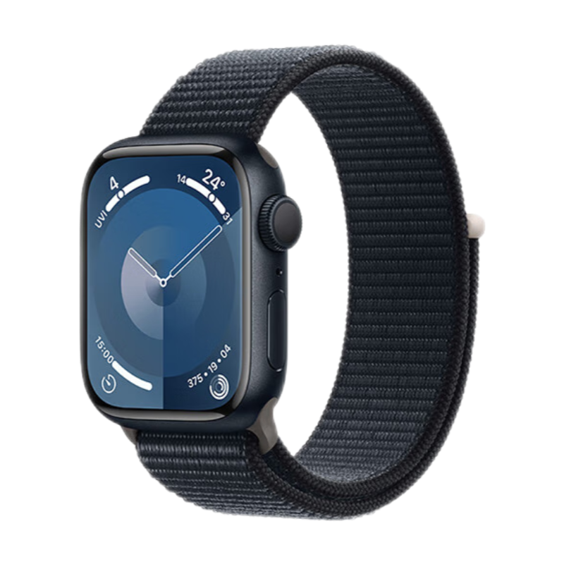 PLUS会员： Apple 苹果 Watch Series 9 智能手表 GPS款 41mm 午夜色色 回环式运动表带 2384.01元包邮（双重优惠）
