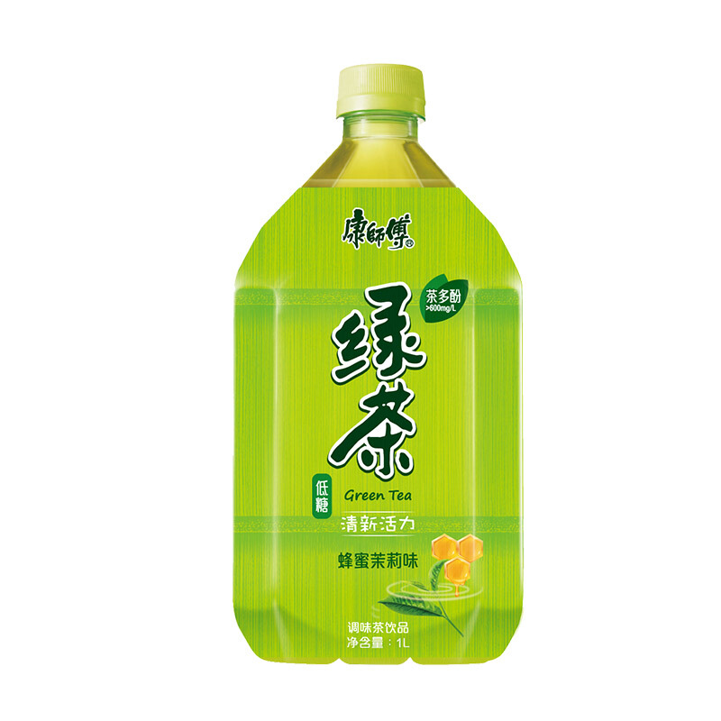 概率券：康师傅 绿茶蜂蜜茉莉味低糖饮料1L*12瓶 35.01元（需买2件，需用券）